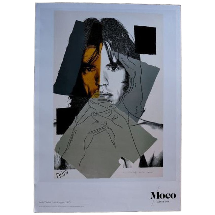 andy warhol ポスター 、mick jagger 木製フレ―厶付 Poster Papier Multicolored bij Reliving