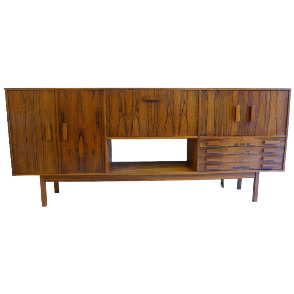 Prachtige Vintage Palissander Highboard Kast image 1