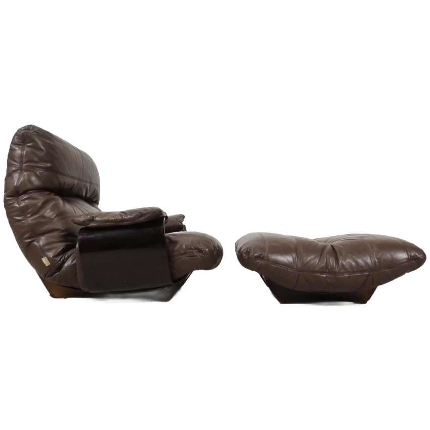 Ligne Roset Marsala - Fauteuil En Ottman - Bruin Leder image 1