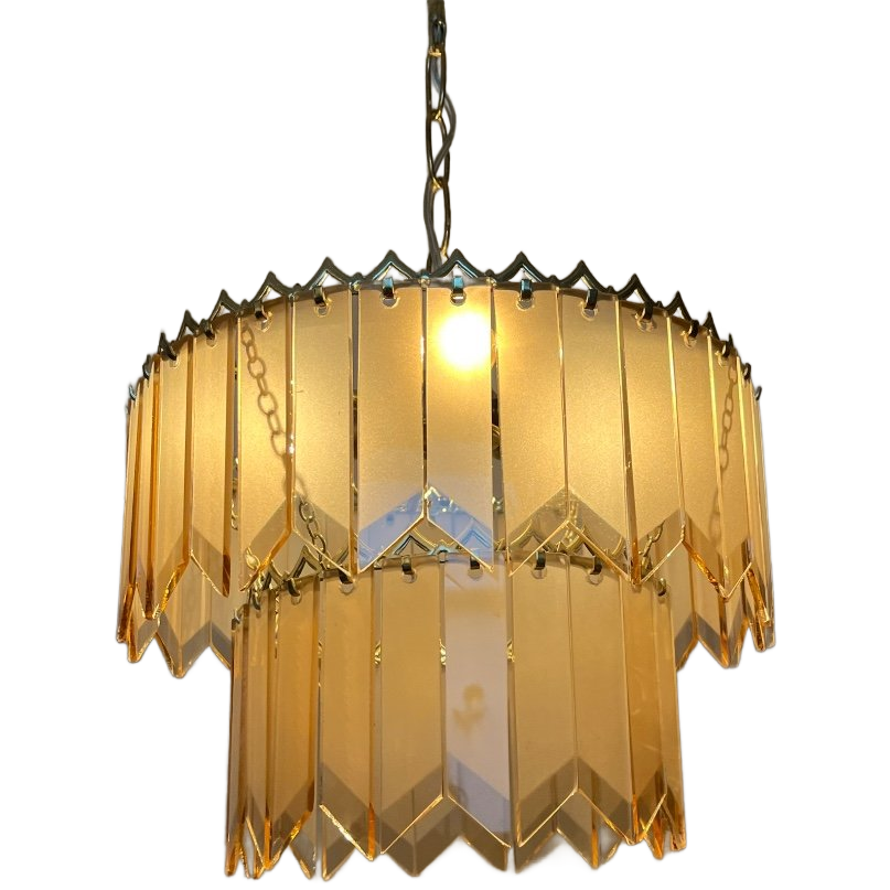 Vintage Glazen Platen Panelen Hanglamp 60’S Originele Gaaf ! image 1