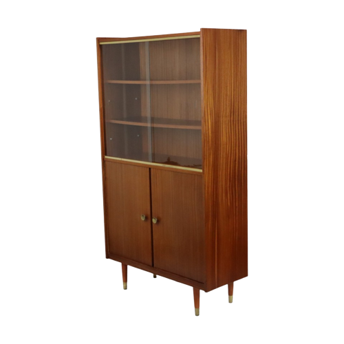 Vintage Teak Fineer Highboard Kast Vitrinekast Fifties Scandinavisch Design Highboard Reliving