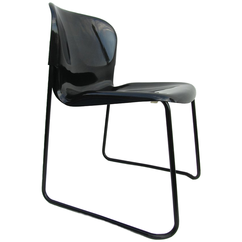 3 Zwarte Retro Design Stoelen Gerd Lange Drabert image 1