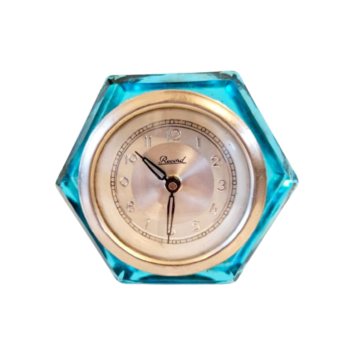 Antiek Glazen Klokje Record Tafel Klok image 1