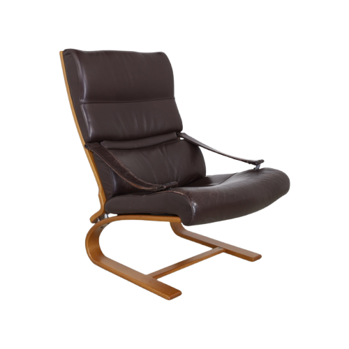 Vintage Fauteuil In Leer Van Nelo Möbel Zweden, 1970S image 1