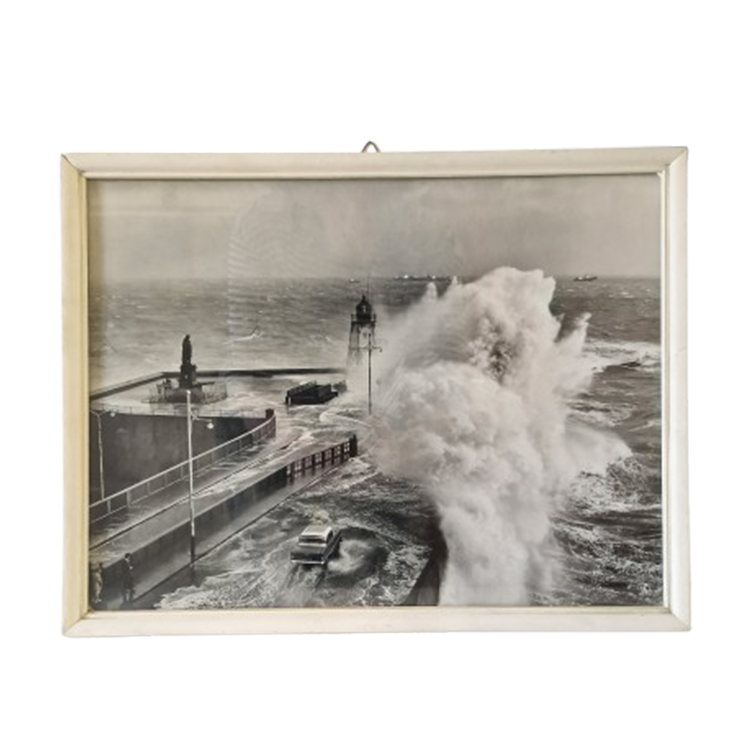 Vintage Foto In Lijst Vlissingen Kade Antieke Auto Zee Photo image 1