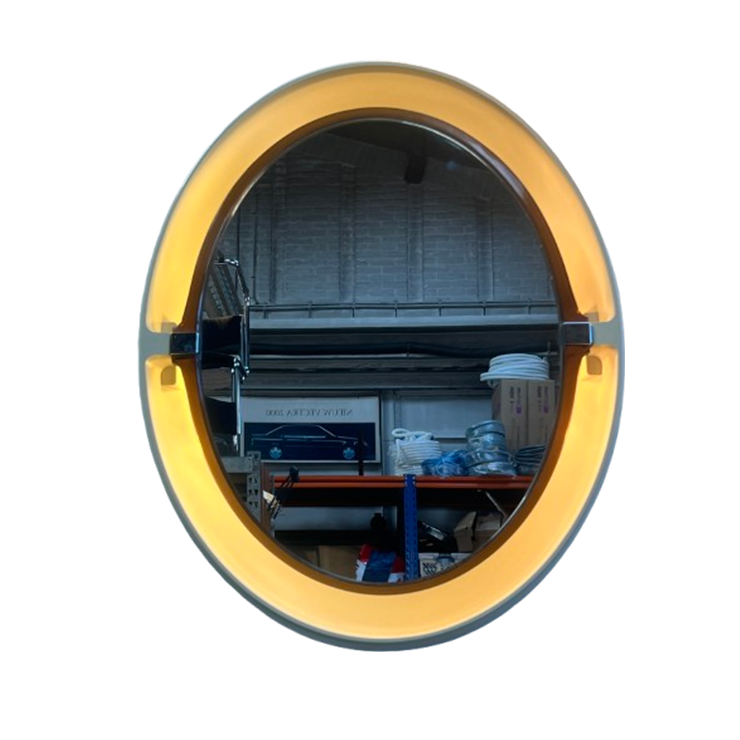 Vintage Ovale Spiegel Met Verlichting, Allibert, 1970's image 1