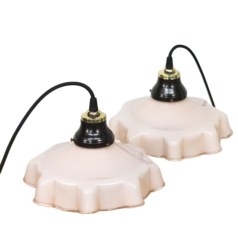 2x Roze Art-deco Hanglampen - Setprijs image 1