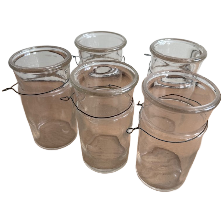 5x Authentiek Pastis Glazen/flessen Met Ijzerdraad Eromheen image 1