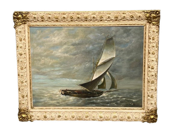 Schilderij - Groot Formaat Emilien Victor Barthélemy (1885-1964) "zeegezicht". image 1