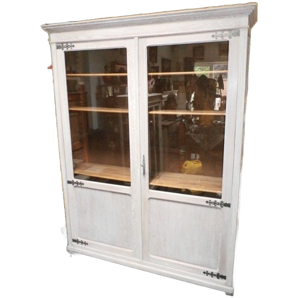Grote 2-deurs Schoolkast In Eik "white Wash". image 1