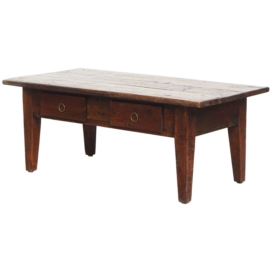 Charmante En Praktische Antieke Franse Salontafel Met Opvallende Kleuren Een Mooi Patina image 1
