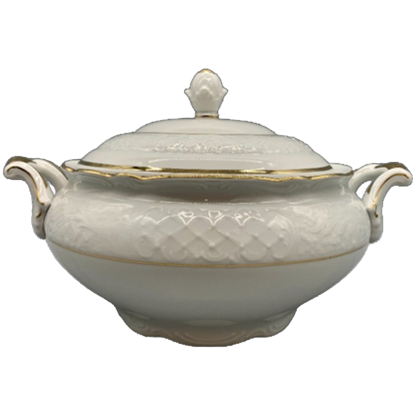 Bavaria Schumann Arzberg Barok Wit Reliëf Soepterrine image 1