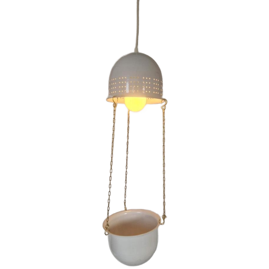 Vintage Woja Design Lamp Met Bloempot. image 1