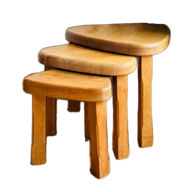 Set Van 3 Vintage Houten Nesting Tables image 1