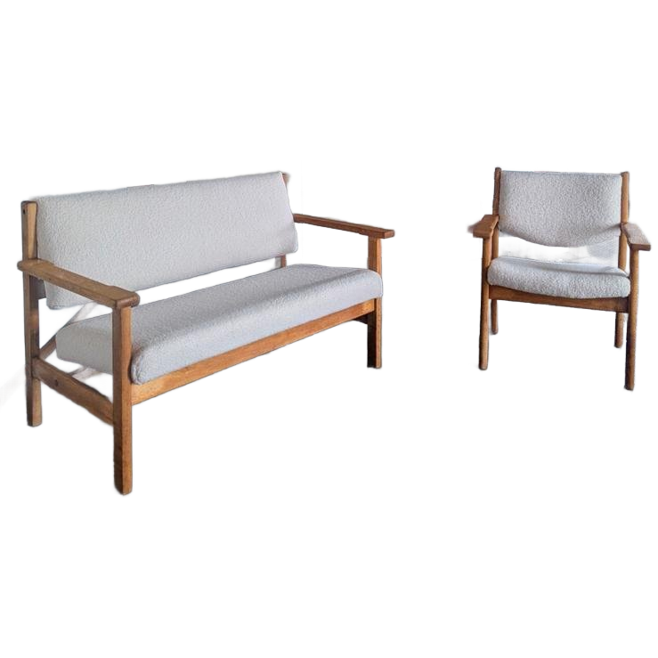 Deense Design 2-zits Bank & Fauteuil Hans Wegner Voor Getama image 1