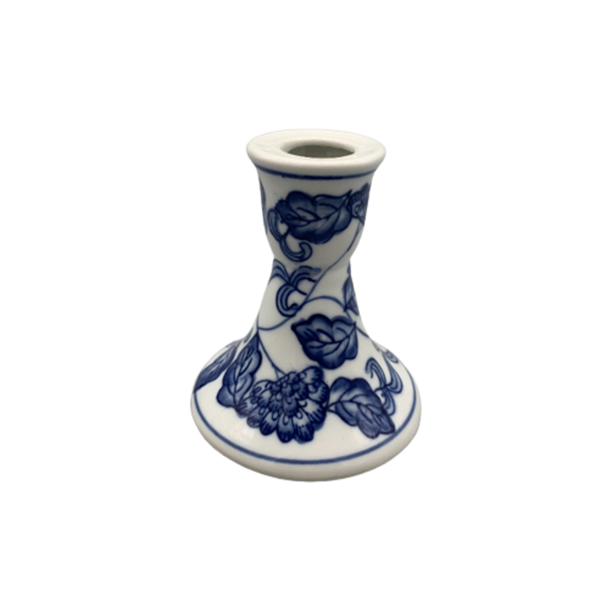 Kandelaar Porselein Blauw Wit Rond image 1