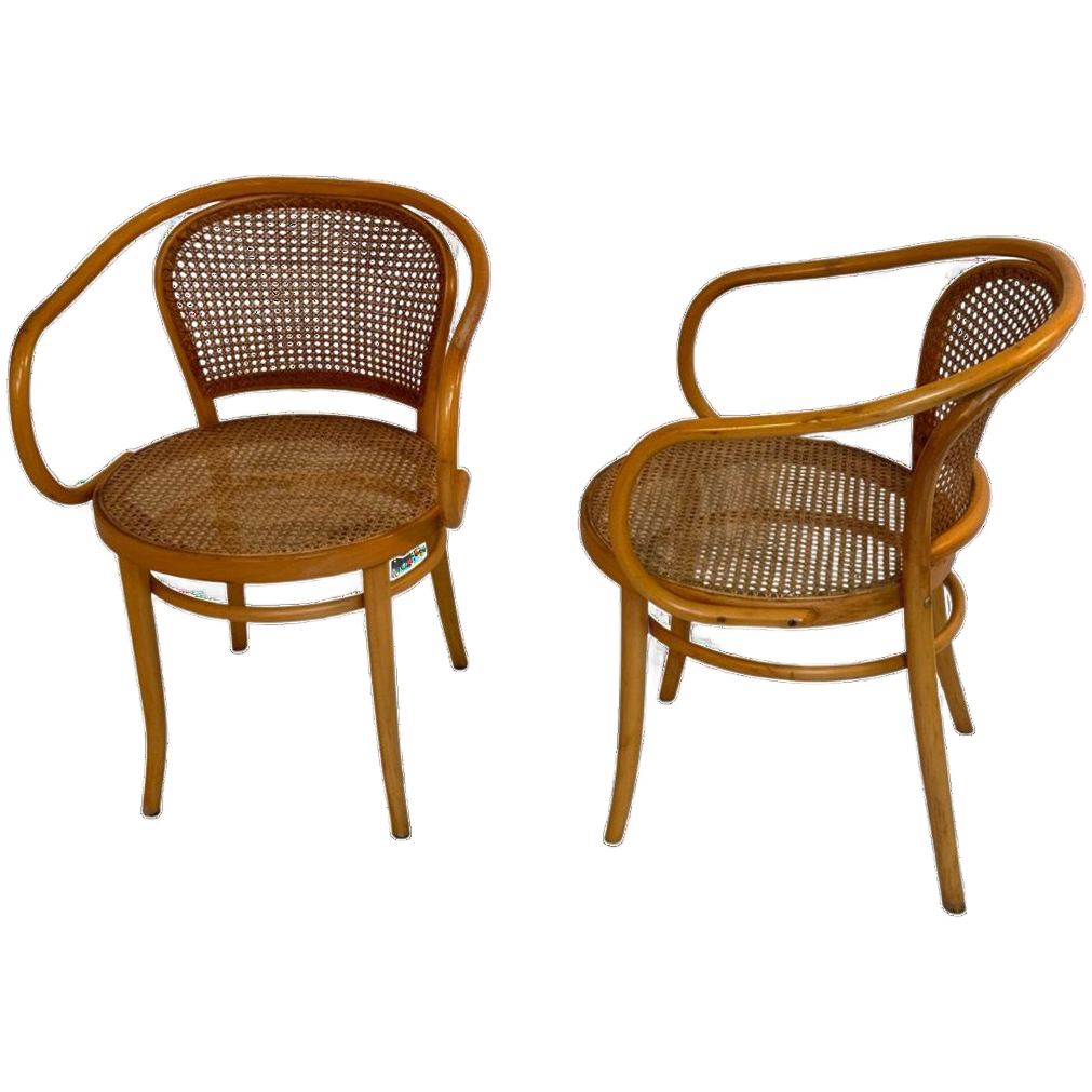 Ligna Drevounia (thonet) - No. 210 - Bentwood Chair With Wicker / Rattan Seating image 1