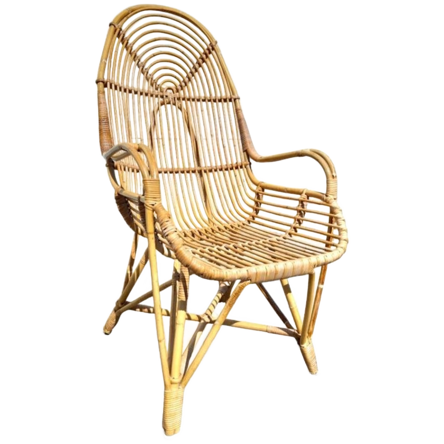 Vintage Design Rotan Fauteuil , Rohé Noordwolde, 1960s image 1