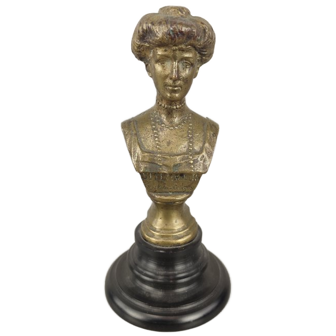 Kleine Bronzen Buste Koningin Elisabeth image 1
