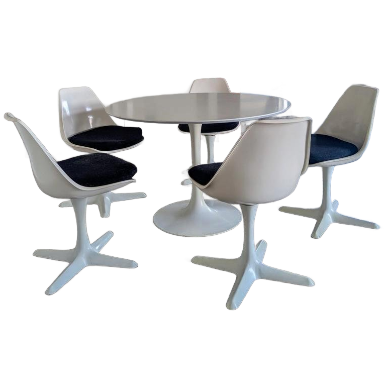 5 Vintage Arkana Tulipe Stoelen- Maurice Burke image 1