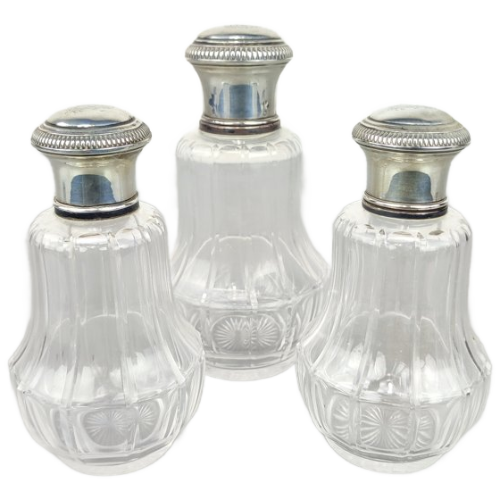 Antieke Parfumset Glas & Zilver image 1