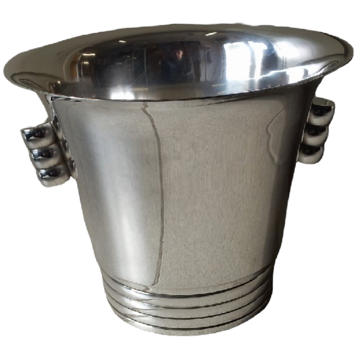 Verzilverde Art Deco Ijsemmer. image 1