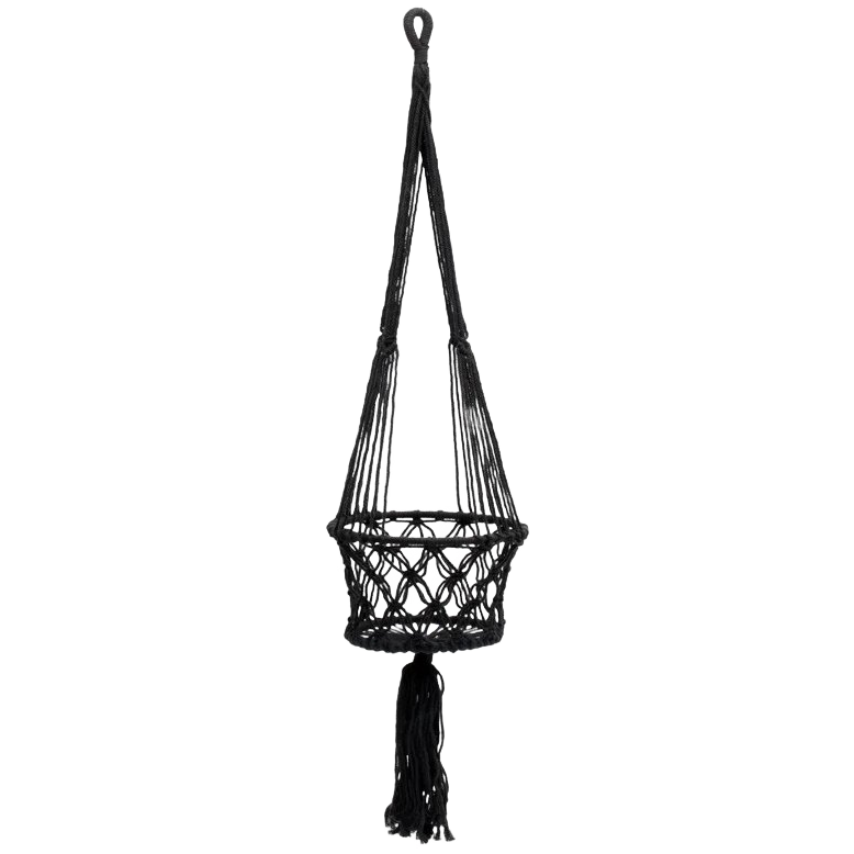 Bazar Bizar | De Macramé Planthanger - Zwart - M image 1