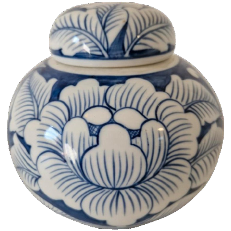 Vintage Gemberpot Porselein Handbeschilderd image 1