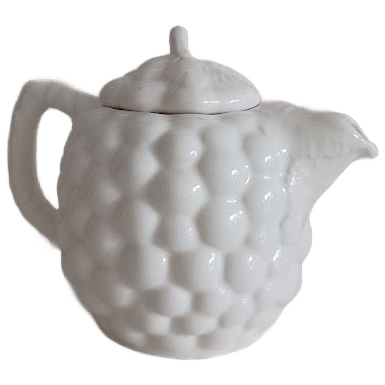 Kannetje, Tros Druiven. Wit, Geglazuurd, Barbotine Aardewerk. image 1