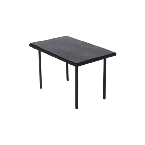 Minimalist Steel And Slate Side Or Coffee Table 1960S image 1