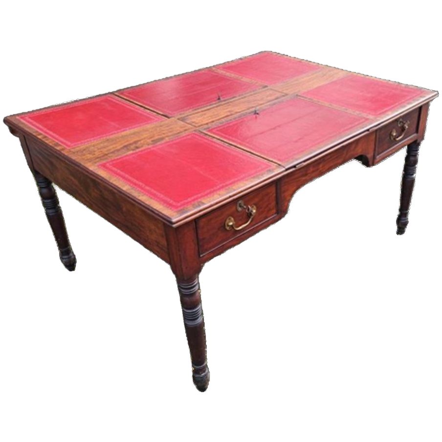 Antiek Dubbelzijdig Schrijftafel, Partner Bureau, Bureau image 1
