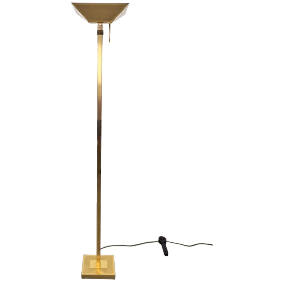 Vintage Deknudt Vloerlamp Messing Regency Uplight Belgie ´70 image 1