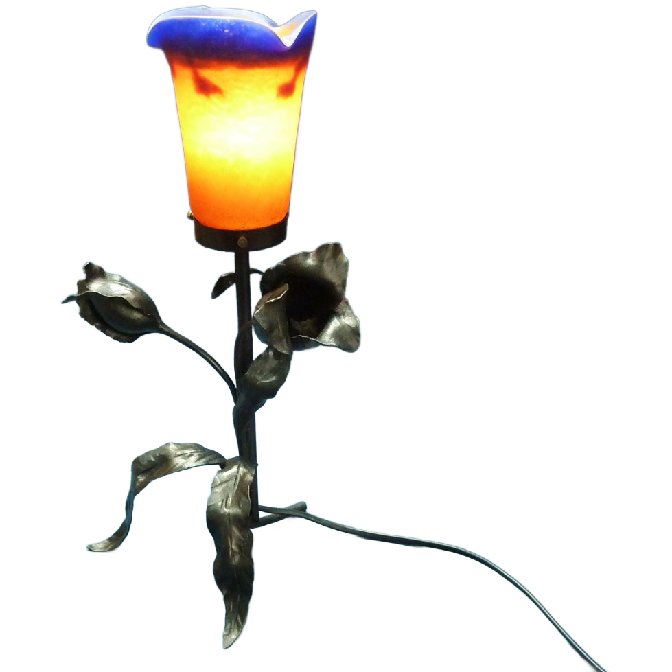 Art Deco Wrought Iron Lamp François Carion image 1