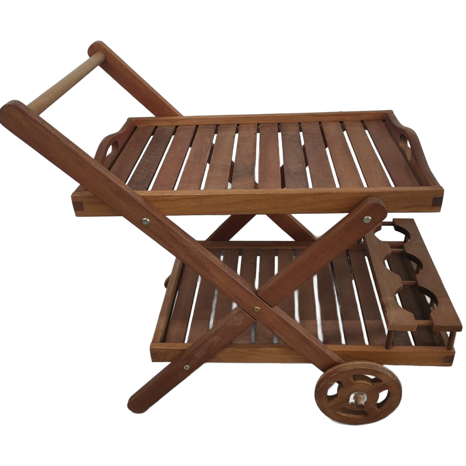 Houten Serveertrolley Met Afneembaar (dien)blad image 1
