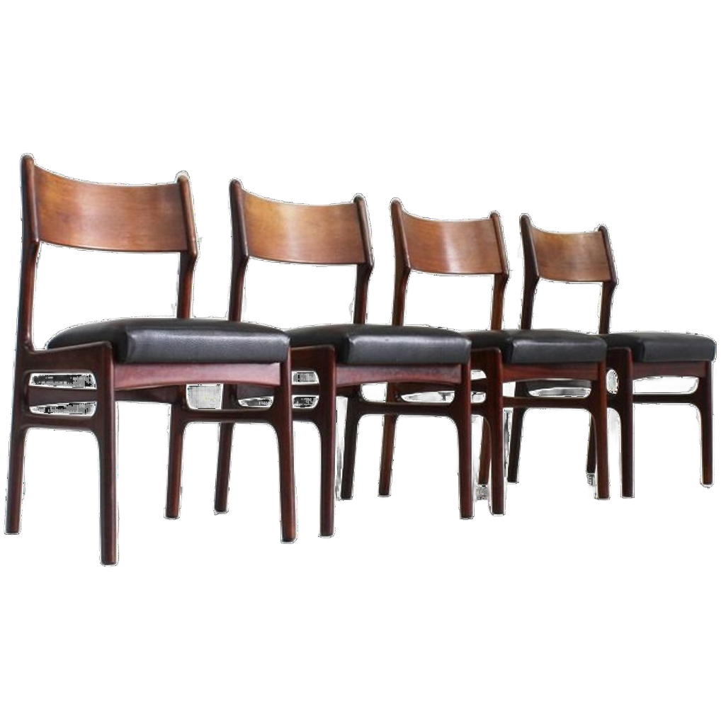 Set Of 4 Vintage Danish Teak Dining Chairs image 1