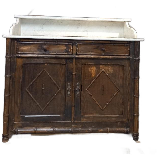 Antiek Wastafelmeubel In Bamboe-look image 1
