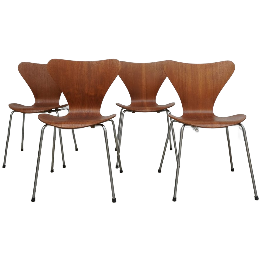 Chairs By Arne Jacobsen For Fritz Hansen Set Of 4, 1960s image 1