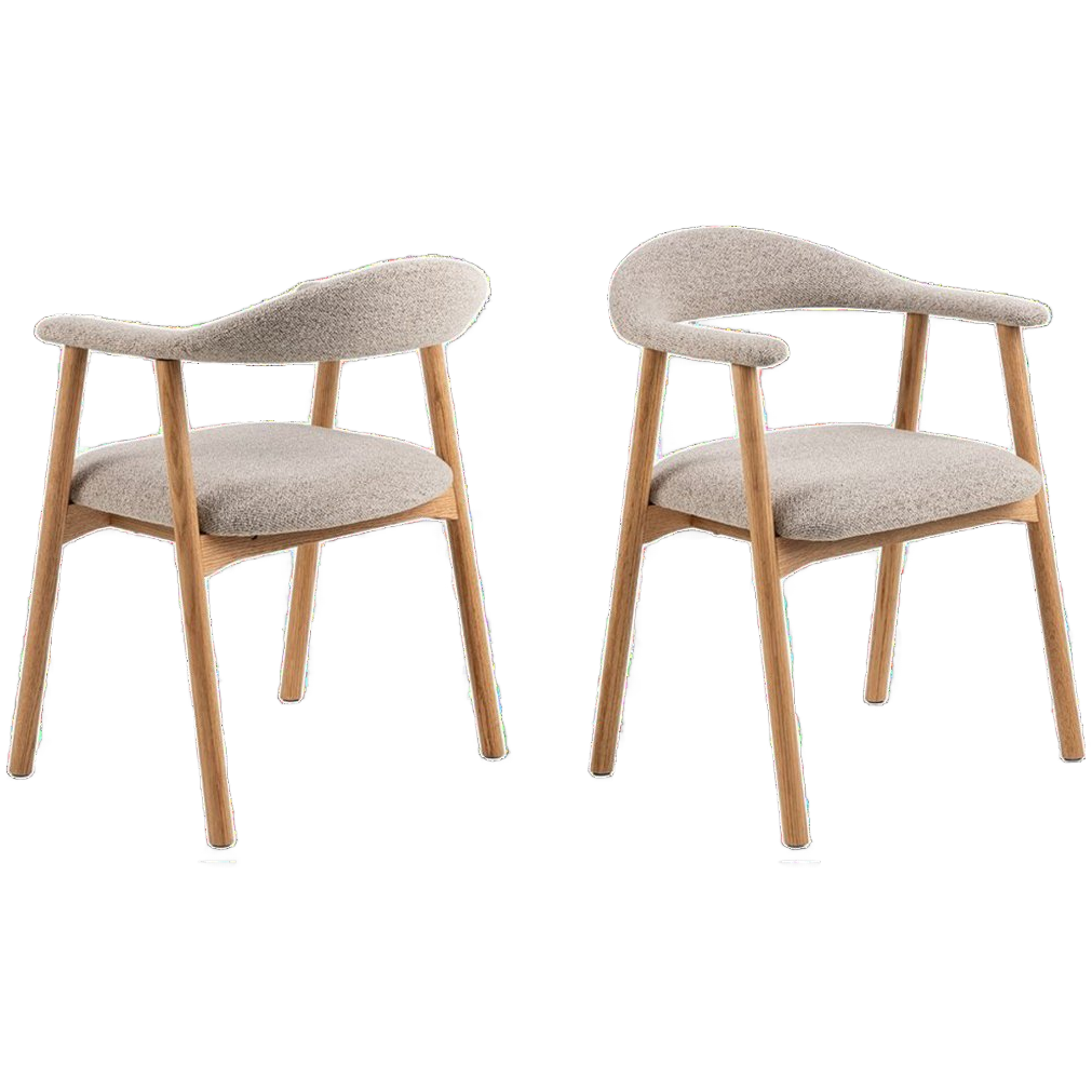Joren Eetkamerstoel - Set Van 2 - Beige Bouclé image 1