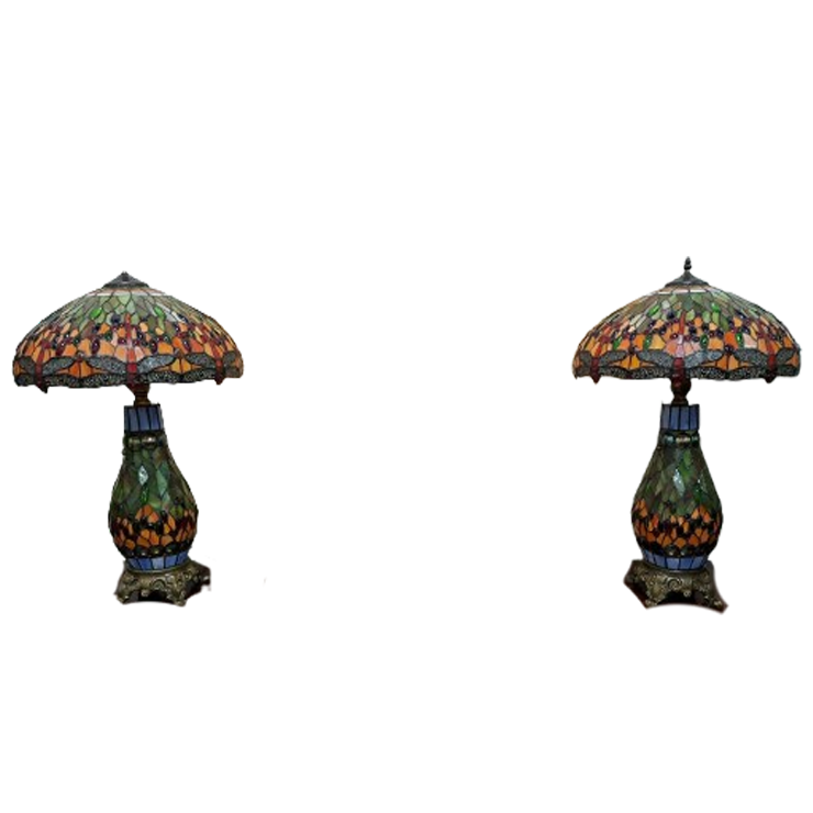 Klassieke Handgemaakte Tafellampen Met Sierlijke Lampenvoet (dragonfly) image 1