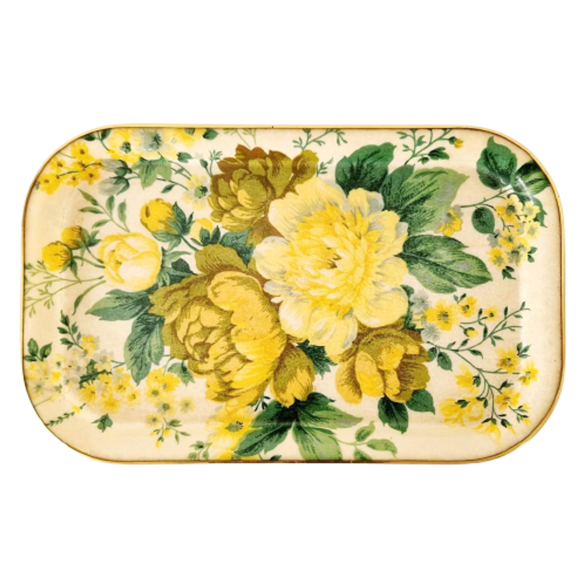 Fifties Vintage Dienblad Glasvezel Serveerblad Bloemen image 1