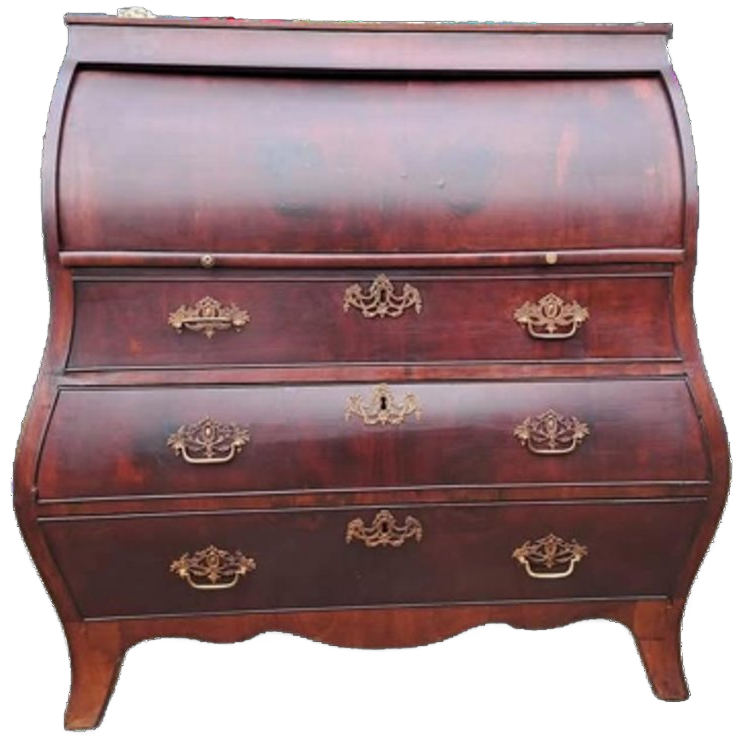 Antiek Cilinderbureau, Secretaire Met Uittrekblad Afm. 109x5 image 1