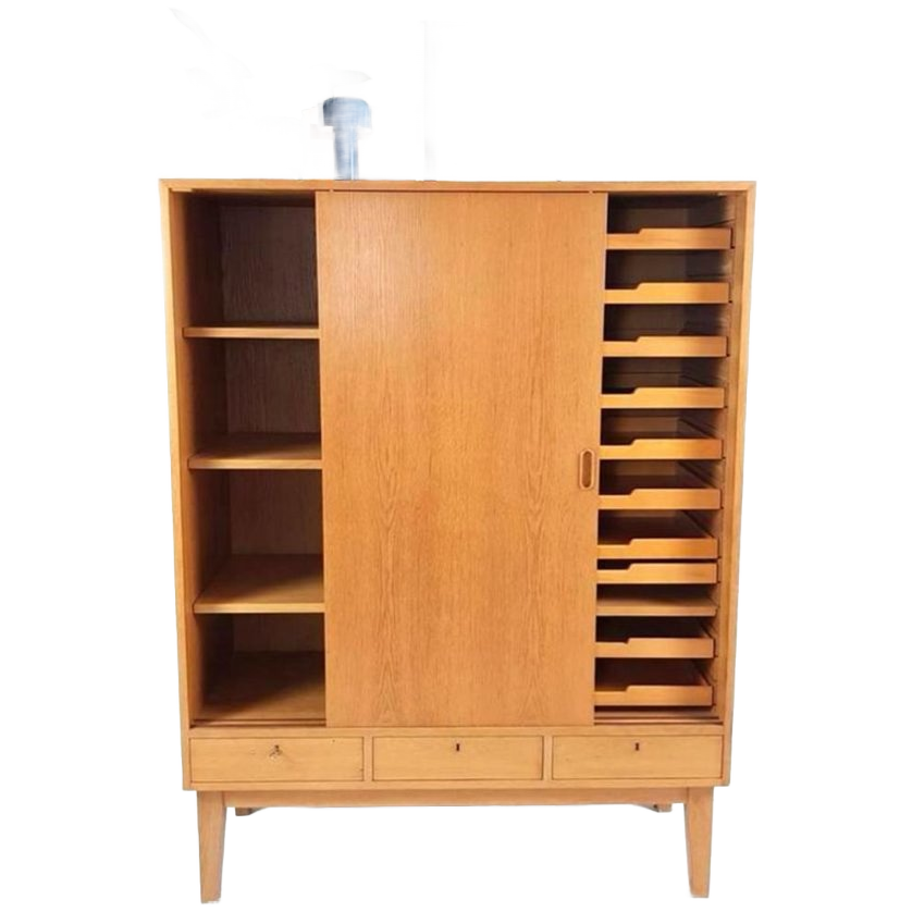 Vintage Deense Wandkast Eiken | Laden | Kast image 1