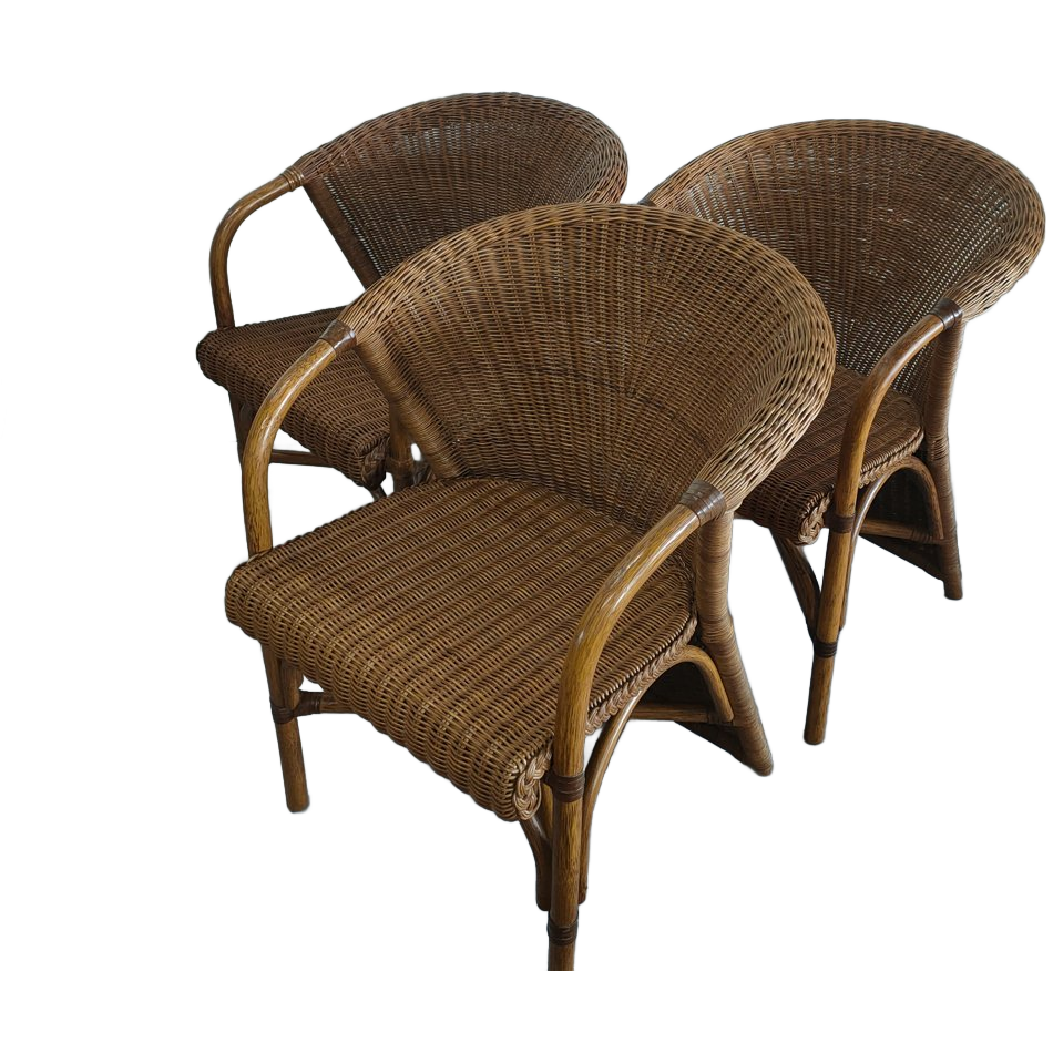 Vintage Jaren 70 Rohé Design Rotan/pitriet Fauteuil/stoel(en) image 1