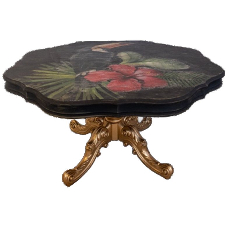 Restyled Salontafel Met Leeuwenpoten En Toekan image 1