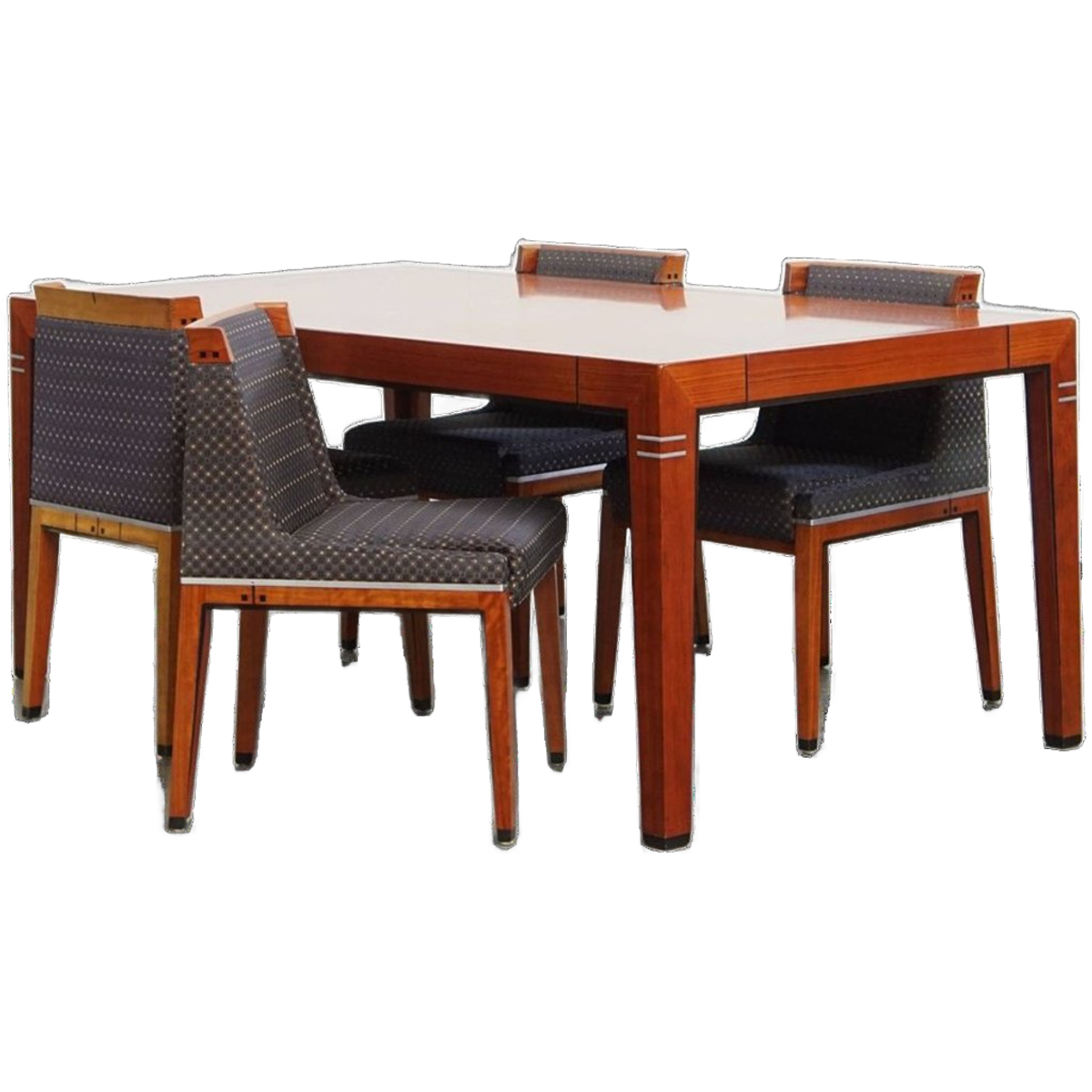 Prachtige Art Deco Set Bestaande Uit Een Eettafel En 4 Eetkamerstoelen Van Schuitema image 1