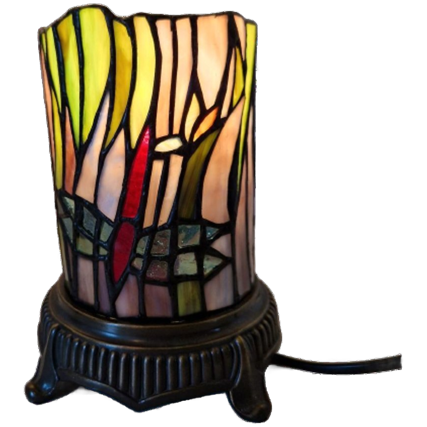 Vintage Glas In Lood Lamp Libelle Tiffany Stijl Lamp image 1