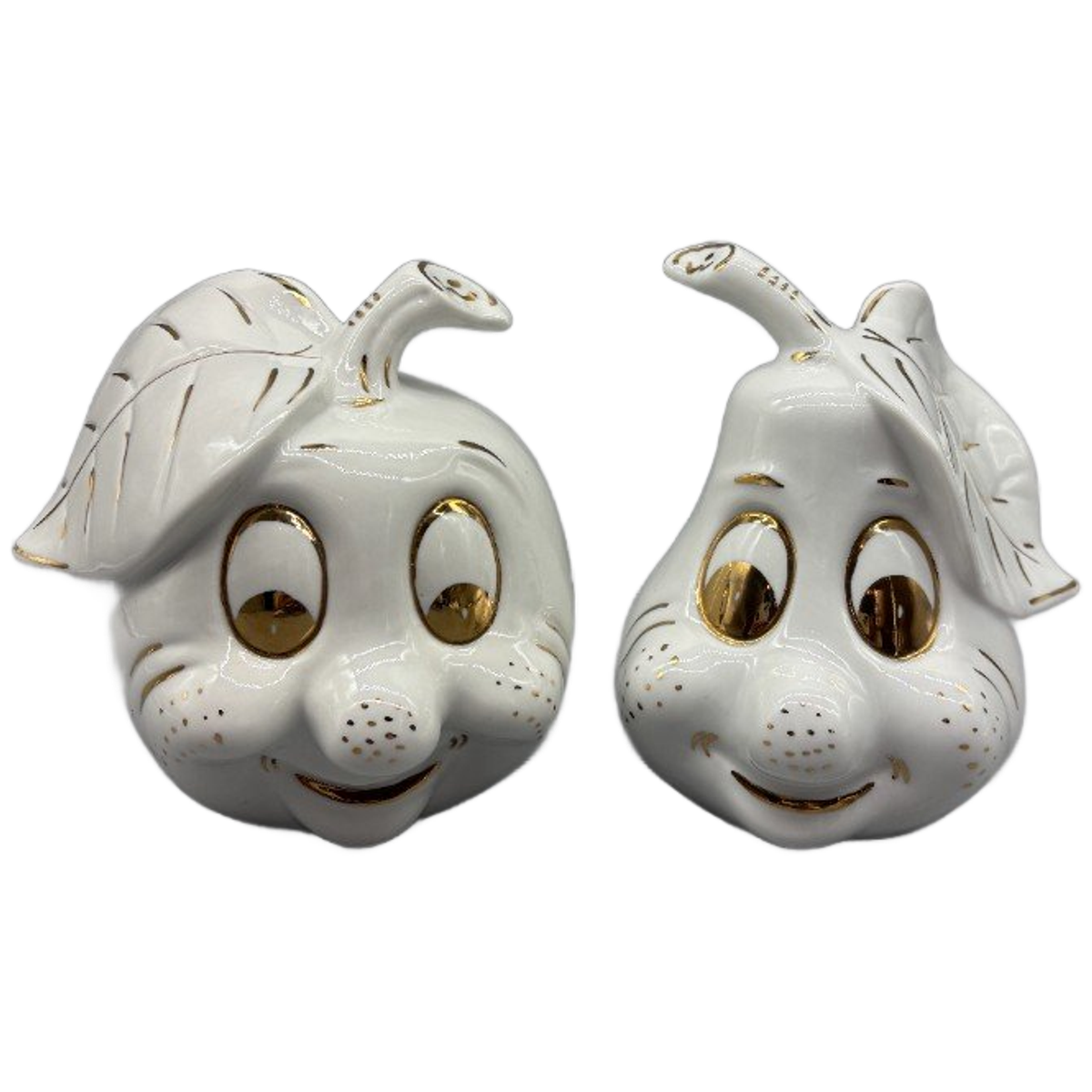 Set Appel & Peer Wit/goud 2 Stuks image 1