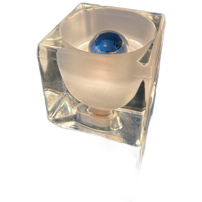 Mid Century Peill & Putzler 'ice Cube' Kubus Glazen Tafellamp image 1