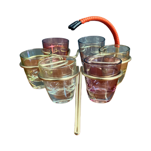 Shot Glass Rack With 6 Glasses 1960S image 1