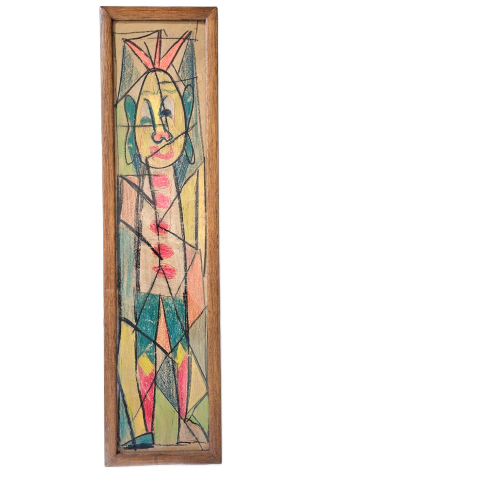 Chalk Drawing / 1960s / Height 80 Cm image 1